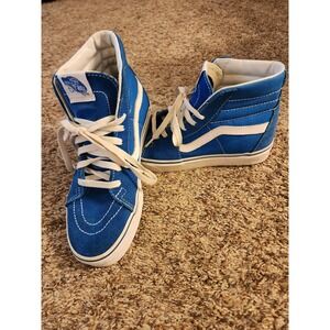 Vans Sk8-Hi High Top Classic Blue White Sneakers Men 5.5 Women 7 500714